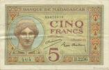 MADAGASCAR 5 Francs 1937 MADAGASCAR 5 Francs 1937 VF+ fVZ 209.18 元 含税 ＋  150.61 元 运费
