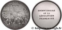 FRANCE Médaille, Bicentenaire de la Révolution, Siège de RÉVOLUTION FRANÇAISE Monnaie de Paris 1988 (76,5mm, 254,72g, 12h) -