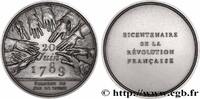 FRANCE Médaille, Bicentenaire de la Révolution, Serment d RÉVOLUTION FRANÇAISE Monnaie de Paris 1988 (76,5mm, 236,43g, 12h) -