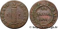 HAITI 1 Centime faisceau, an 28 HAITI 1831 (25,50mm, 2,65g, 12h) -