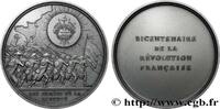 FRANCE Médaille, Bicentenaire de la Révolution, Les armée RÉVOLUTION FRANÇAISE Monnaie de Paris 1989 (77mm, 233,65g, 12h) -
