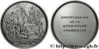 FRANCE Médaille, Bicentenaire de la Révolution, Abolition RÉVOLUTION FRANÇAISE Monnaie de Paris 1988 (76,5mm, 240,47g, 12h) -