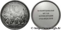 FRANCE Médaille, Bicentenaire de la Révolution, Siège de RÉVOLUTION FRANÇAISE Monnaie de Paris 1989 (77mm, 242,38g, 12h) -