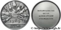 FRANCE Médaille, Bicentenaire de la Révolution, Serment d RÉVOLUTION FRANÇAISE Monnaie de Paris 1989 (76,5mm, 236,12g, 12h) -
