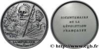 FRANCE Médaille, Bicentenaire de la Révolution, La Républ RÉVOLUTION FRANÇAISE Monnaie de Paris 1989 (77mm, 230,42g, 12h) -
