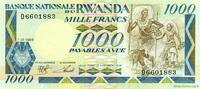 RWANDA 1000 Francs RWANDA 1000 Francs 1988 UNC -