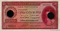 PORTUGUESE INDIA 50 Rupias Annulé PORTUGUESE INDIA 50 Rupias Annulé 1945 VF+ -