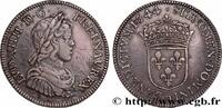 FRANCE Quart d'écu, portrait à la mèche courte LOUIS XIV THE SUN KING Lyon 1644 (29mm, 6,75g, 6h) -