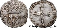 FRANCE Huitième d'écu, titulature côté écu LOUIS XIV THE SUN KING Rennes 1644 (24mm, 4,82g, 9h) -