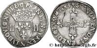 FRANCE Quart d'écu, titulature côté écu LOUIS XIV THE SUN KING Montpellier 1644 (31,5mm, 9,55g, 3h) -