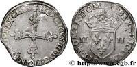 FRANCE Quart d'écu, croix de face HENRY III Paris 1589 (30,5mm, 9,67g, 10h) -