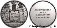 FRANCE Médaille, Bicentenaire de la Révolution, Déclarati RÉVOLUTION FRANÇAISE Monnaie de Paris 1988 (76,5mm, 239,01g, 12h) -