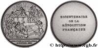 FRANCE Médaille, Bicentenaire de la Révolution, Abolition RÉVOLUTION FRANÇAISE Monnaie de Paris 1988 (76,5mm, 244,3g, 12h) -