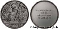 FRANCE Médaille, Bicentenaire de la Révolution, La Républ RÉVOLUTION FRANÇAISE Monnaie de Paris 1989 (76,5mm, 227,64g, 12h) -
