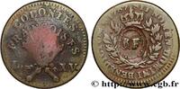 LOUIS XV THE BELOVED 3 Sous 9 Deniers ou 1/4 d’esqualin contremarqué RF LOUIS XV THE BELOVED Paris 1767 (28mm, 12,39g, 6h) -