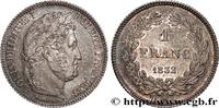 FRANCE 1 franc Louis-Philippe, couronne de chêne LOUIS-PHILIPPE I Lille 1832 (23mm, 4,97g, 6h) -