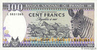 RWANDA 100 Francs RWANDA 100 Francs 1989 UNC -