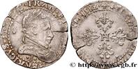 FRANCE Demi-franc au col plat HENRY III Limoges 1588 (27mm, 7,07g, 6h) -