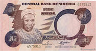 NIGERIA 5 Naira NIGERIA 5 Naira 1984 UNC- -