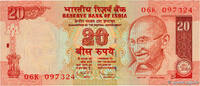 INDIA 20 Rupees INDIA 20 Rupees 2011 UNC- -