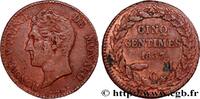 MONACO - HONORE V 5 Centimes petite tête en cuivre rouge MONACO - HONORE V Monaco 1837 (28,3mm, 9,26g, 6h) -