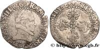 FRANCE Demi-franc au col plat HENRY III La Rochelle 1588 (28mm, 6,89g, 3h) -