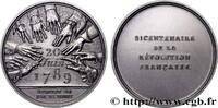 FRANCE Médaille, Bicentenaire de la Révolution, Serment d RÉVOLUTION FRANÇAISE Monnaie de Paris 1989 (76,5mm, 236,16g, 12h) -