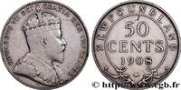 NEWFOUNDLAND 50 Cents Édouard VII NEWFOUNDLAND Heaton 1908 (29,5mm, 11,66g, 12h) -