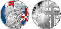 FRANCE BELLE EPREUVE 10 Euro CHARLES DE GAULLE & WINSTON FRANCE Pessac - Monnaie de Paris 2021 (37mm, 22,2g, 12h) -