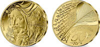 FRANCE BELLE EPREUVE 50 Euro (or 1/4 oz) MOLIERE FRANCE Pessac - Monnaie de Paris 2022 (22mm, 7,78g, 12h) -