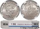 GERMANY - KINGDOM OF PRUSSIA - FREDERICK-WILLIAM I 1 Silbergroschen GERMANY - KINGDOM OF PRUSSIA - FREDERICK-WILLIAM IV Berlin 1852 (18,5mm, 2,19g, 12h) -