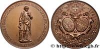 FRANCE Médaille, Inauguration du monument de Daniel Jeanr SUISSE - CANTON DE NEUCHATEL 1888 (51,5mm, 85,20g, 12h) -