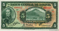 BOLIVIA 5 Bolivianos BOLIVIA 5 Bolivianos 1928 UNC- -