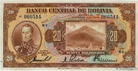 BOLIVIA 20 Bolivianos BOLIVIA 20 Bolivianos 1928 XF -
