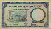 NIGERIA 10 Shillings NIGERIA 10 Shillings 1968 F -