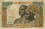 WEST AFRICAN STATES 1000 Francs WEST AFRICAN STATES 1000 Francs 1959 F+ -