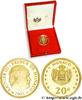 MONACO Belle Épreuve 20 Euro RAINIER III - PRINCE DE MONA MONACO 2002 (21mm, 6,45g, 12h) -