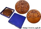 FRANCE Médaille, Plantons un arbre SOCIÉTÉS D'AGRICULTURE, HORTICULTURE, PÊCHE ET CHASSE Monnaie de Paris 1977 (68mm, 148,42g, 12h) -