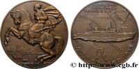 FRANCE Médaille, Mise en service du “Ville d’Alger” MER ET MARINE : PAQUEBOTS, NAVIRES, BATEAUX 1935 (67,5mm, 148,56g, 12h) -