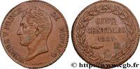 MONACO - HONORE V 5 Centimes petite tête en cuivre rouge MONACO - HONORE V Monaco 1837 (28,3mm, 9,15g, 6h) -