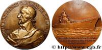 FRANCE Médaille, Le cuirassé Richelieu MER ET MARINE : PAQUEBOTS, NAVIRES, BATEAUX Monnaie de Paris (1941) (67mm, 156,53g, 12h) -