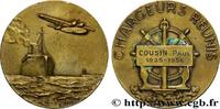 FRANCE Médaille, Chargeurs réunis MER ET MARINE : PAQUEBOTS, NAVIRES, BATEAUX 1956 (49mm, 63,94g, 12h) -