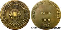 FRANCE Médaille, Cinquantenaire du Lions International ACADÉMIES ET SOCIÉTÉS SAVANTES 1967 (55,5mm, 119,05g, 12h) -