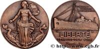 FRANCE Médaille, Paquebot “Liberté” MER ET MARINE : PAQUEBOTS, NAVIRES, BATEAUX 1950-1961 (49,5mm, 54,13g, 12h) -