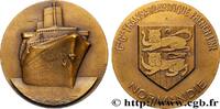 FRANCE Médaille, French Line, le “Normandie” MER ET MARINE : PAQUEBOTS, NAVIRES, BATEAUX n.d. (50,5mm, 73,92g, 12h) -
