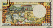 MADAGASCAR 100 Francs - 20 Ariary Spécimen MADAGASCAR 100 Francs - 20 Ariary Spécimen 1966 XF+ -