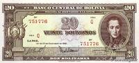 BOLIVIA 20 Bolivianos BOLIVIA 20 Bolivianos 1945 UNC- -