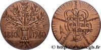 FRANCE Plaquette, Société Centrale de Banque BANQUES - ÉTABLISSEMENTS DE CRÉDIT Monnaie de Paris 1980 (60mm, 101,11g, 12h) -
