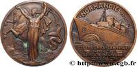 FRANCE Médaille, French Line, le “Normandie” MER ET MARINE : PAQUEBOTS, NAVIRES, BATEAUX 1935 (67,5mm, 149,83g, 12h) -