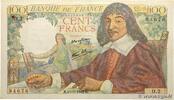 FRANCE 100 Francs DESCARTES 1942 FRANCE 100 Francs DESCARTES 1942 VF- fSS 460.20 元 含税 ＋  150.61 元 运费